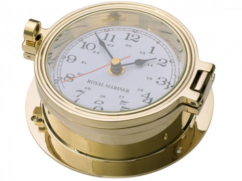 Brass 12 Hour Marine Clock 116mm